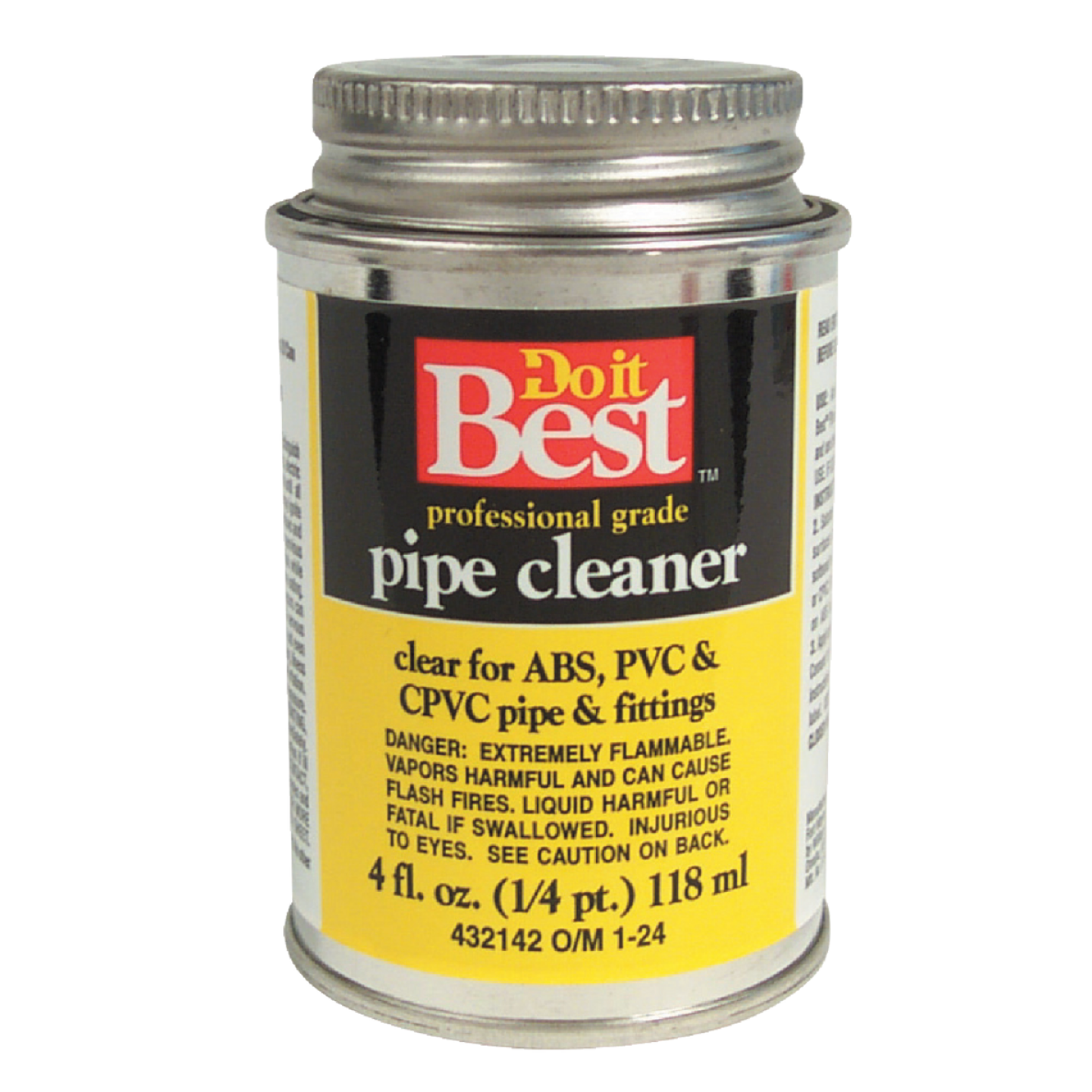 Do it Best 4 Oz. All-Purpose Pipe Clear PVC Cleaner Image 1