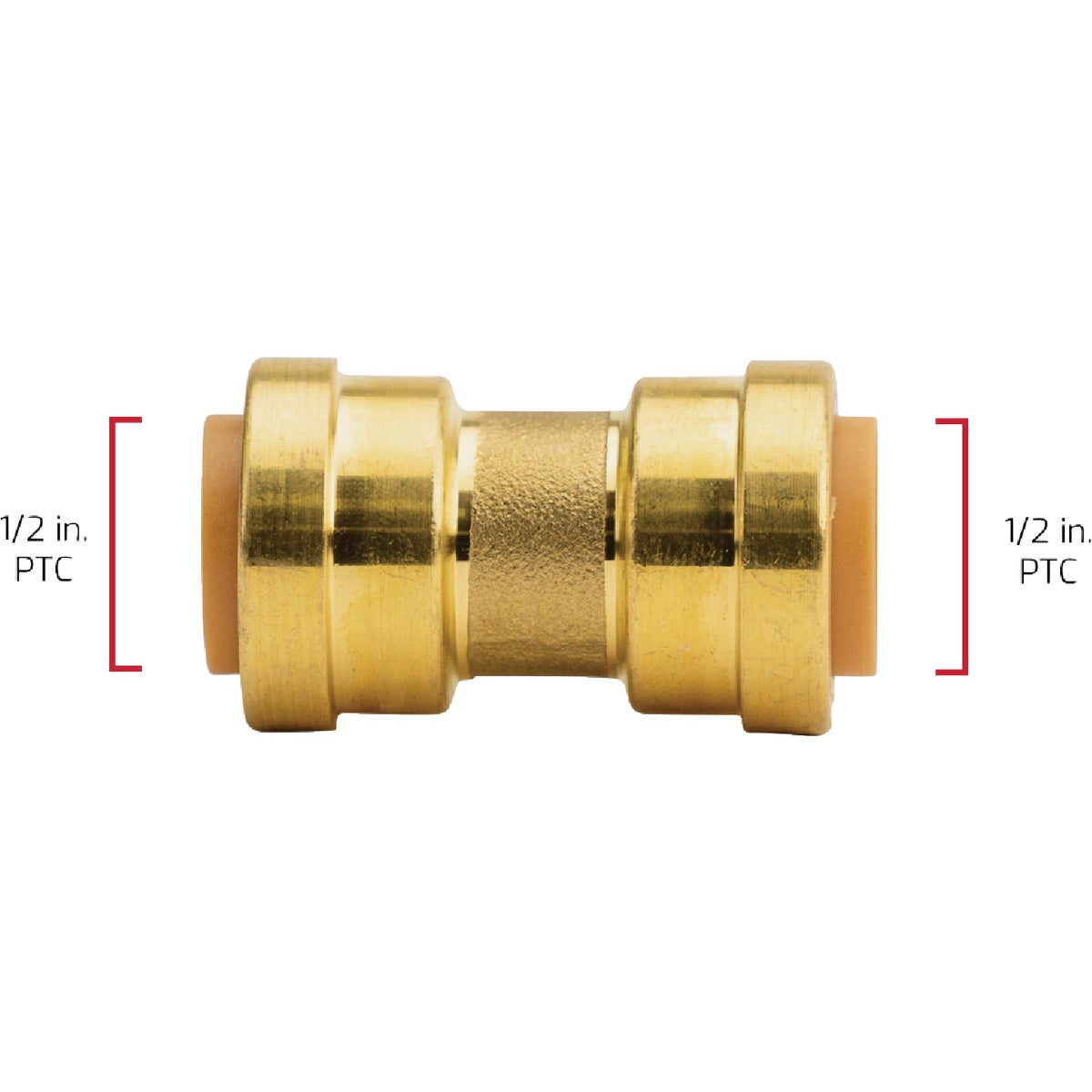 QuickFitting 1/2 In. Push-to-Connect Brass Straight Coupling Image 6