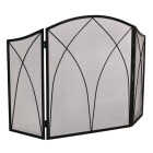 Home Impressions 3-Panel Black Mesh Decorative Fireplace Screen Image 1