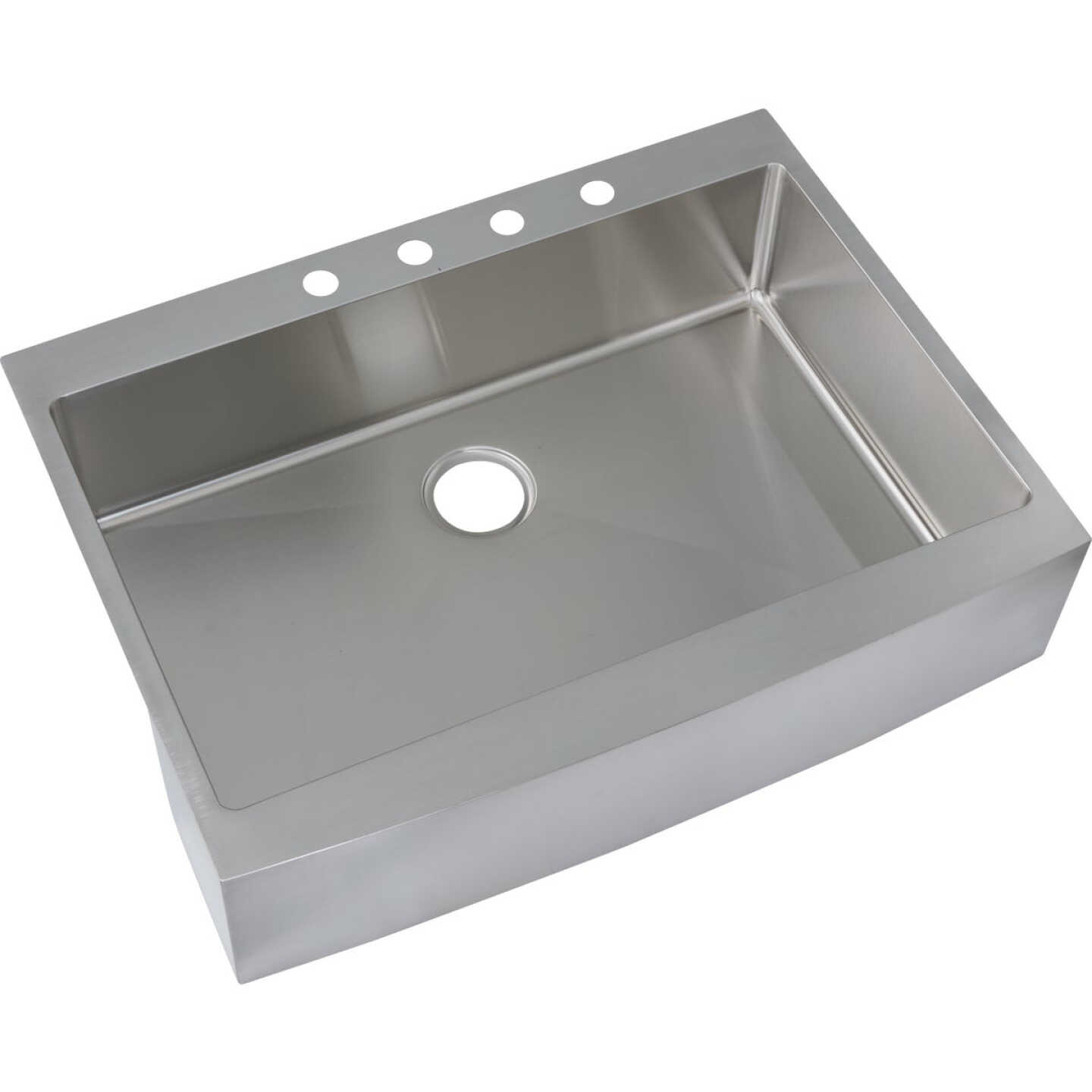 Stylebuilt 33 In. x 25 In. x 8 In. Single Bowl Curved Front Apron Farm Kitchen Sink Image 1
