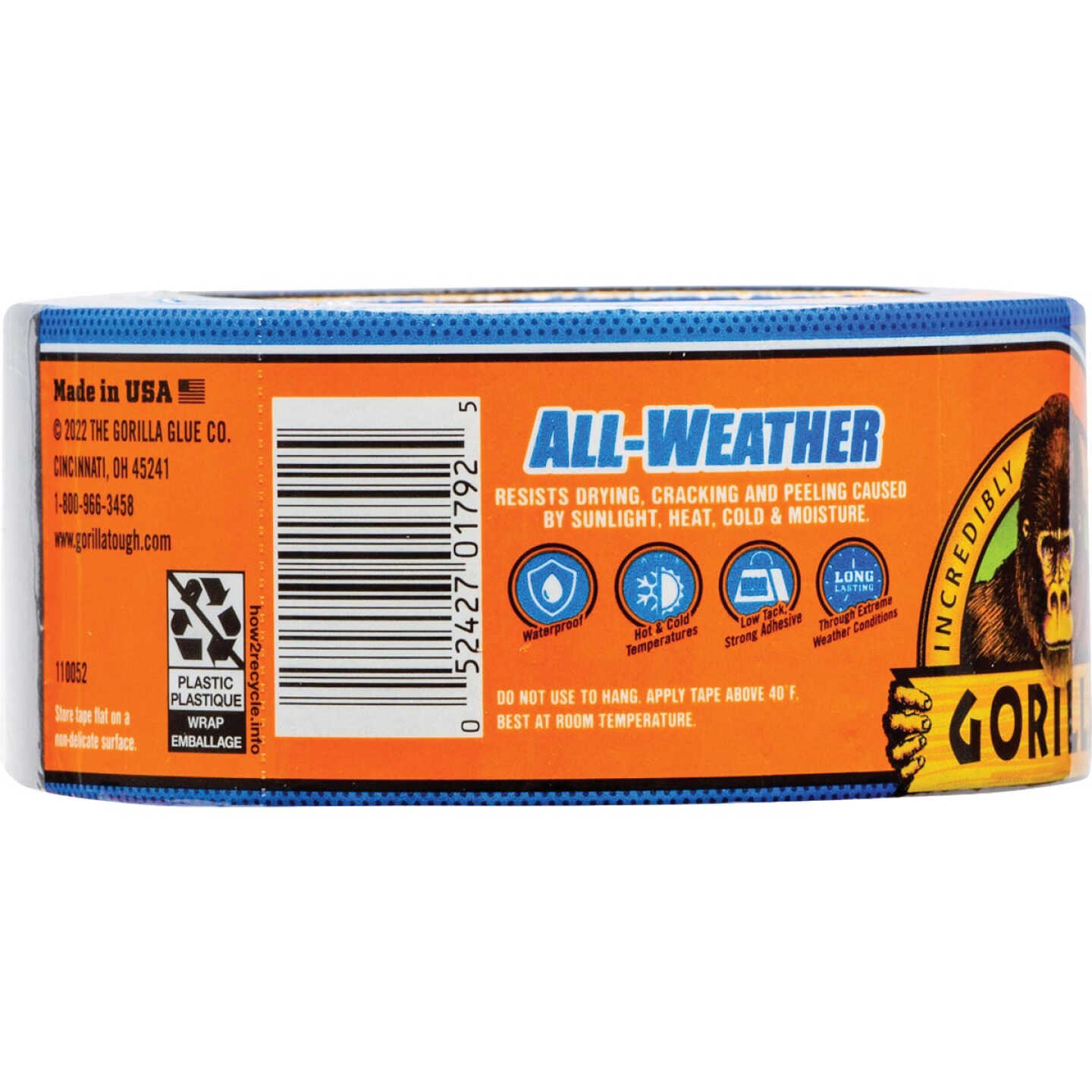 Gorilla 1.88 In. x 10 Yd. All Weather Tape, Black Image 4