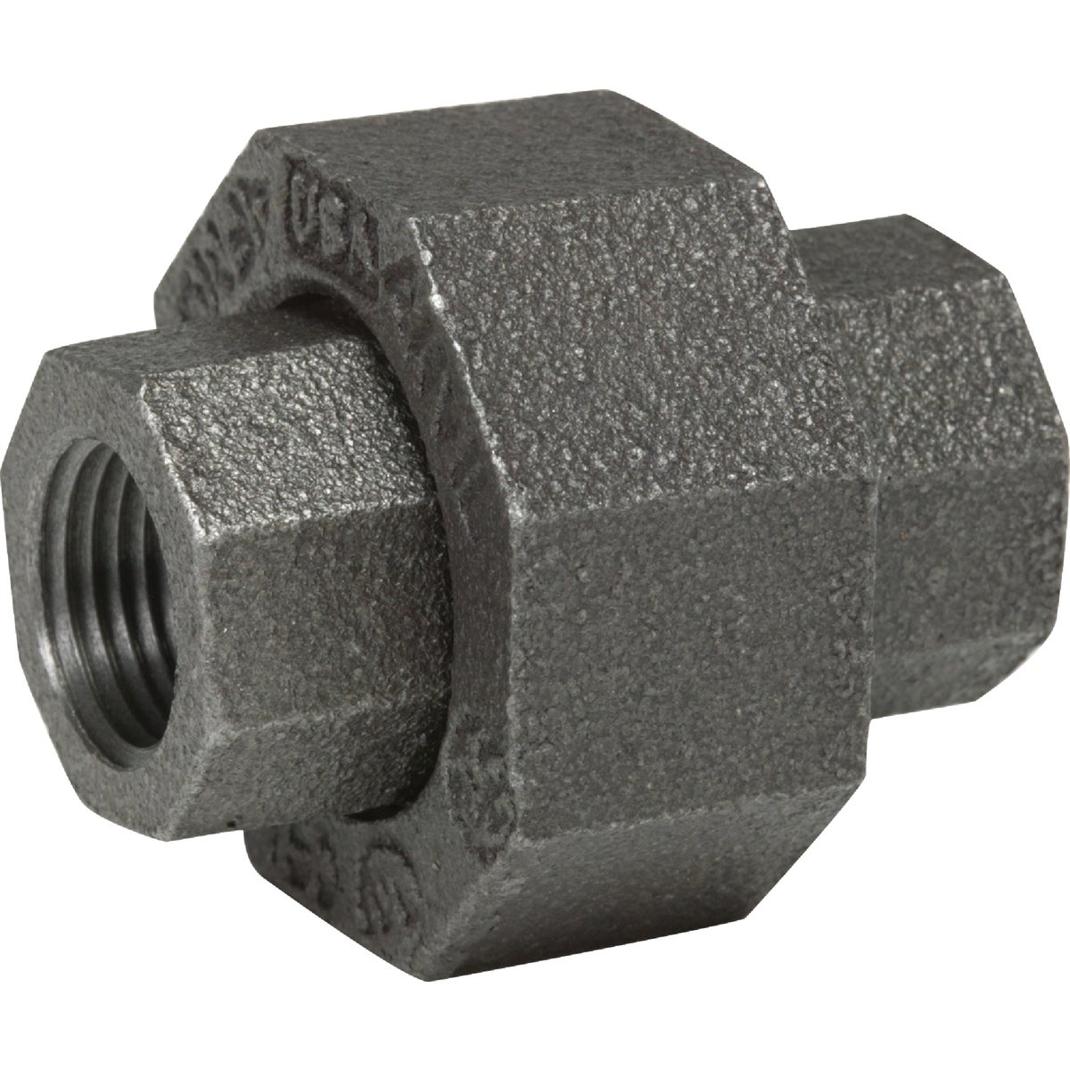 Anvil 1/2 In. Ground Joint Malleable Black Iron Union Image 1