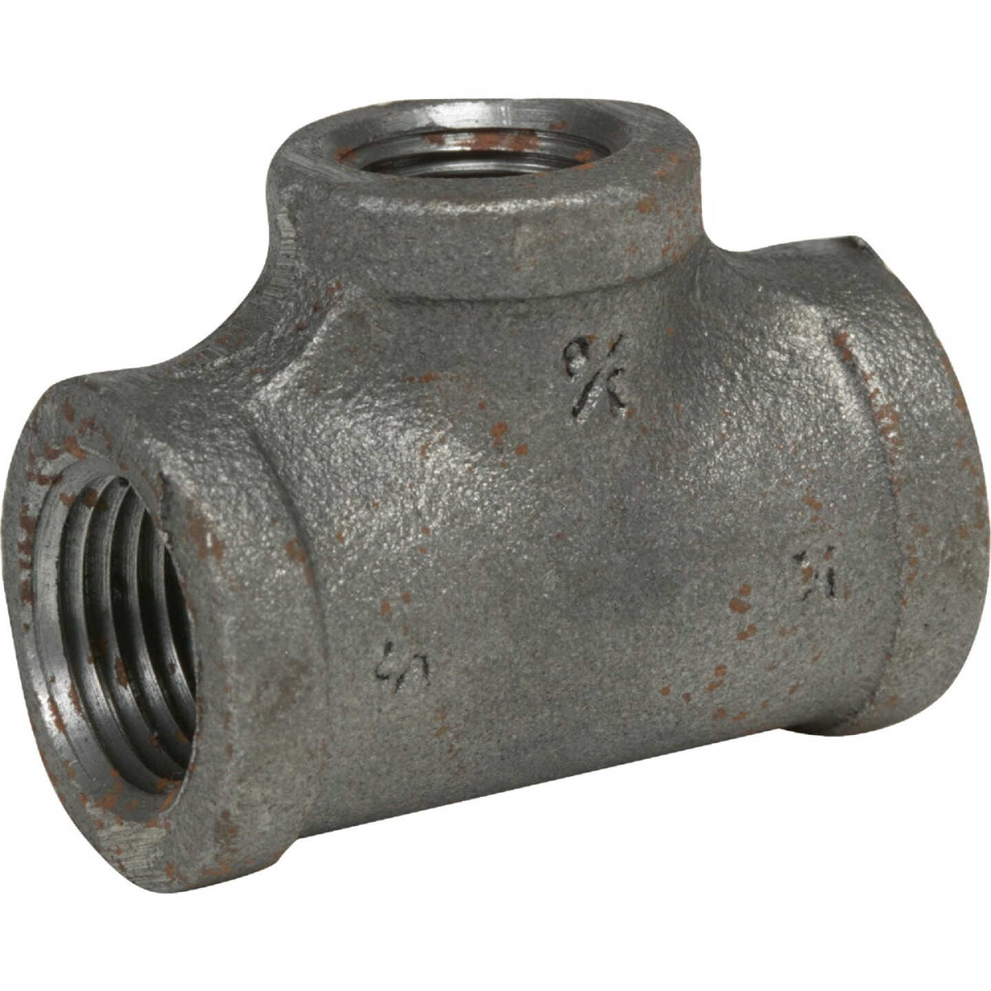 Anvil 3/4 In. x 3/4 In. x 1/2 In. Reducing Malleable Black Iron Tee Image 1