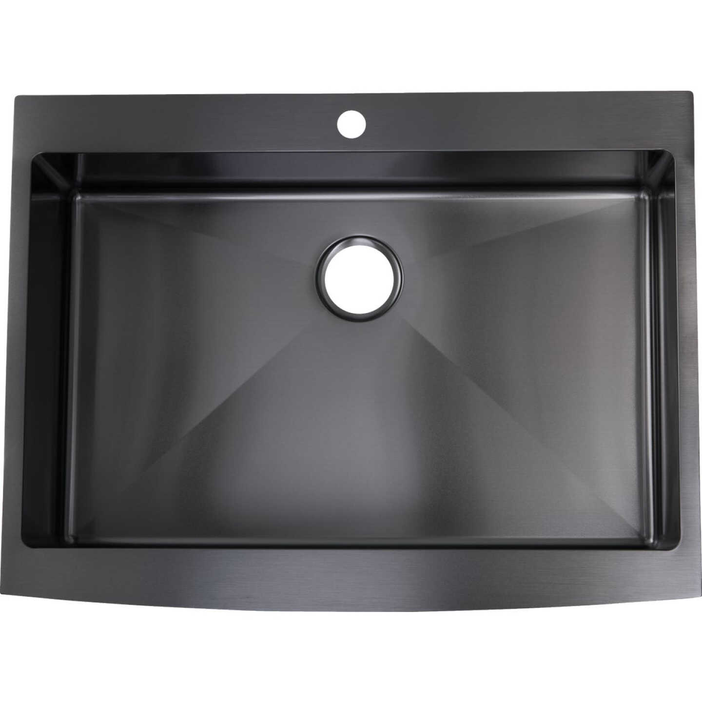 Stylebuilt 33 In. x 25 In. x 8 In. Single Bowl Dual Mount Curved Front Apron Farm Kitchen Sink Image 3