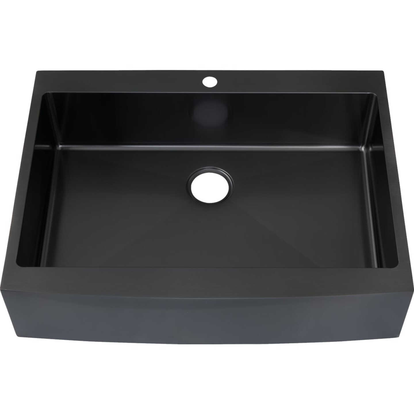 Stylebuilt 33 In. x 25 In. x 8 In. Single Bowl Dual Mount Curved Front Apron Farm Kitchen Sink Image 2