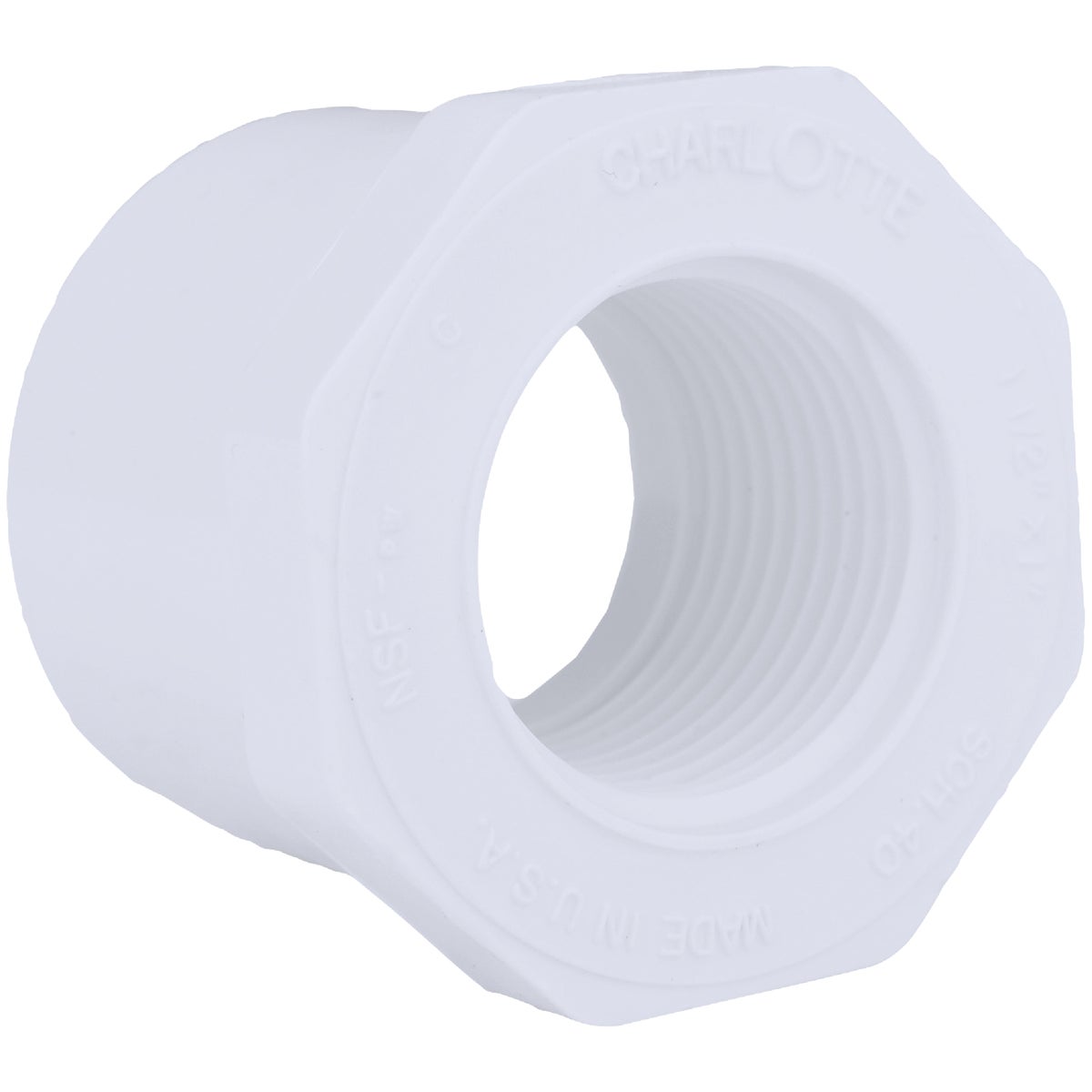Charlotte Pipe 1-1/2 In. SPG x 1 In. FPT Schedule 40 PVC Bushing Image 1