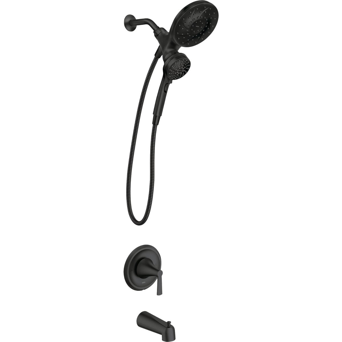 Moen Mikah Matte Black 1-Handle Tub & Shower Faucet