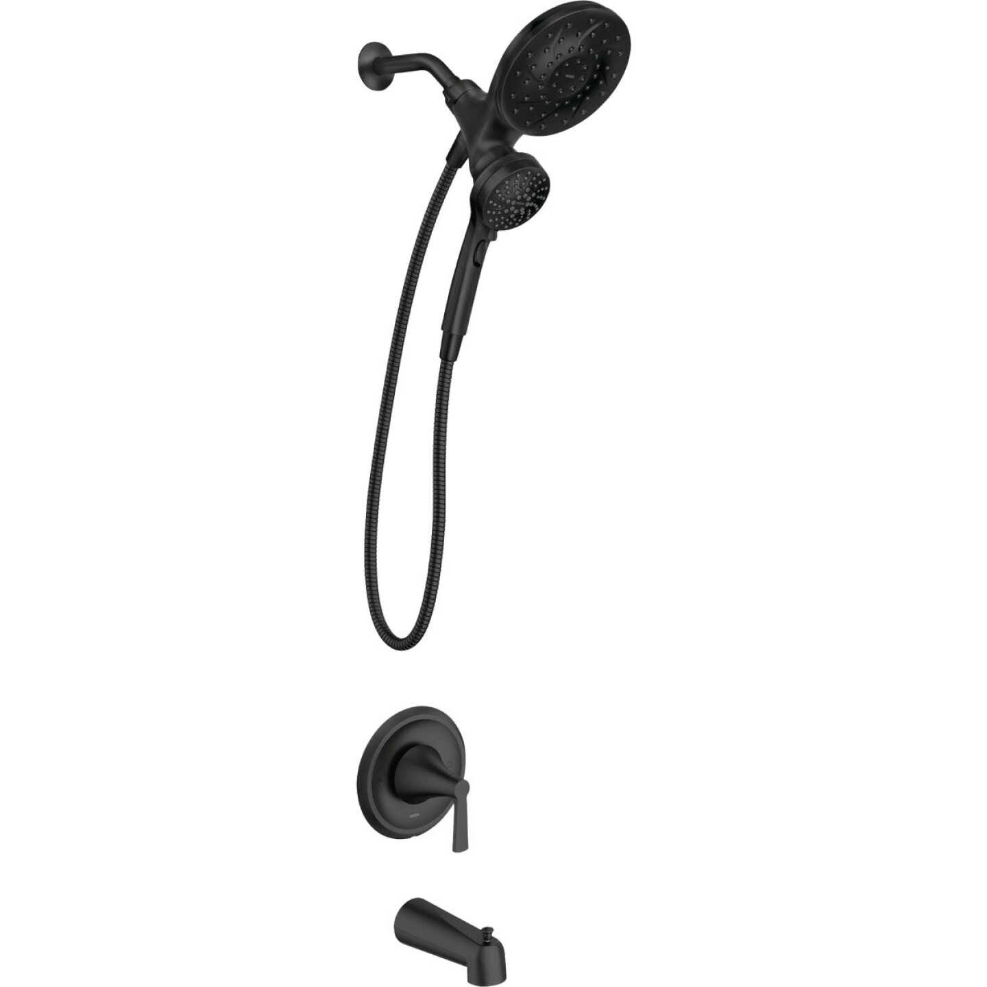 Moen Mikah Matte Black 1-Handle Tub & Shower Faucet Image 1