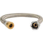 QuickFitting 1/2 In. Push-to-Connect x 3/4 In. FIP x 18 In. Braided Stainless Steel Water Heater Connector Hose Image 1