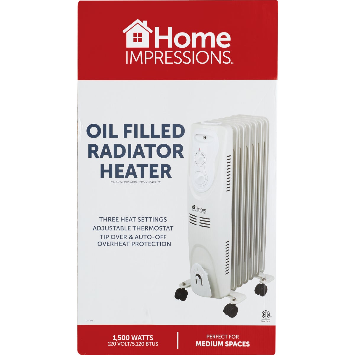 Home Impressions 1500W 120V Oil Filled Radiator Heater Image 2