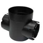 NDS 6 In. Black Spee-D Double Catch Basin Outlet Image 1