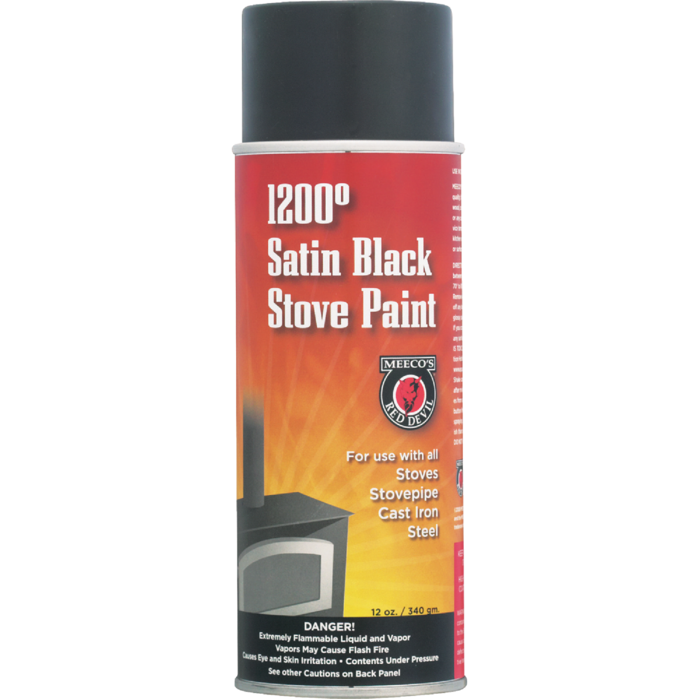 Meeco's Red Devil Black Satin 12 Oz. High Heat Spray Paint Image 2