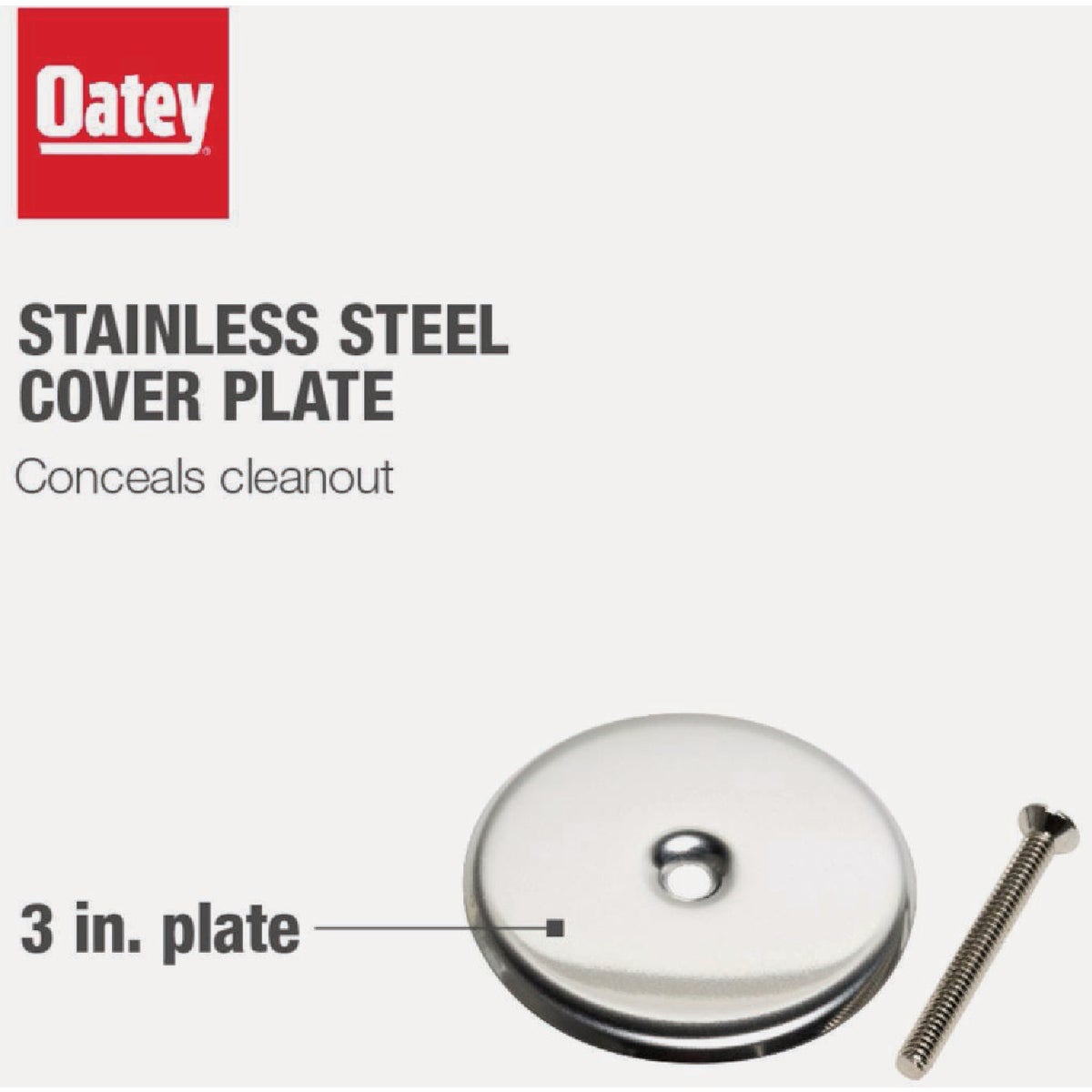 Oatey 3 In. Stainless Steel Cover Plate Image 2