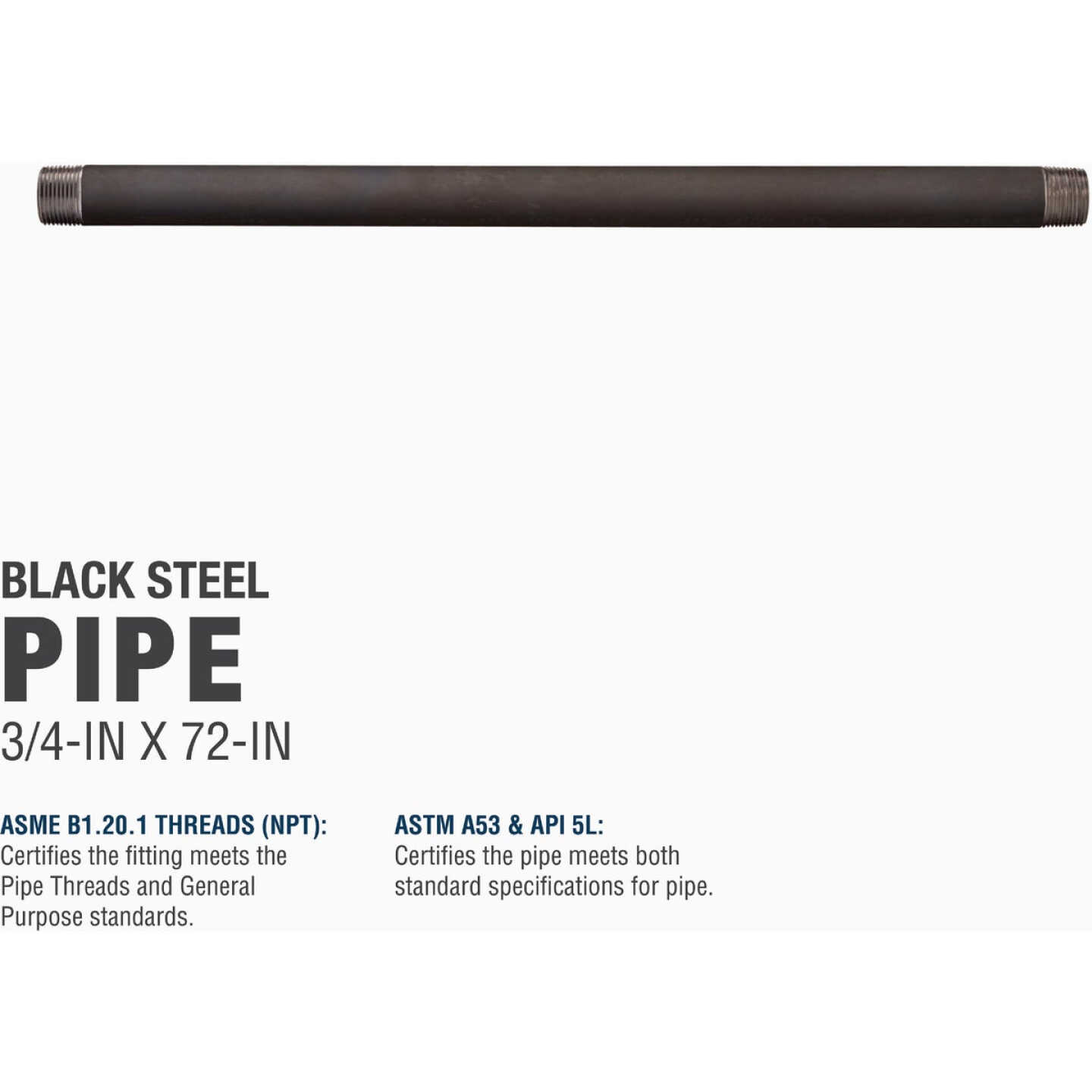 Southland 3/4 In. x 72 In. Carbon Steel Threaded Black Pipe Image 4