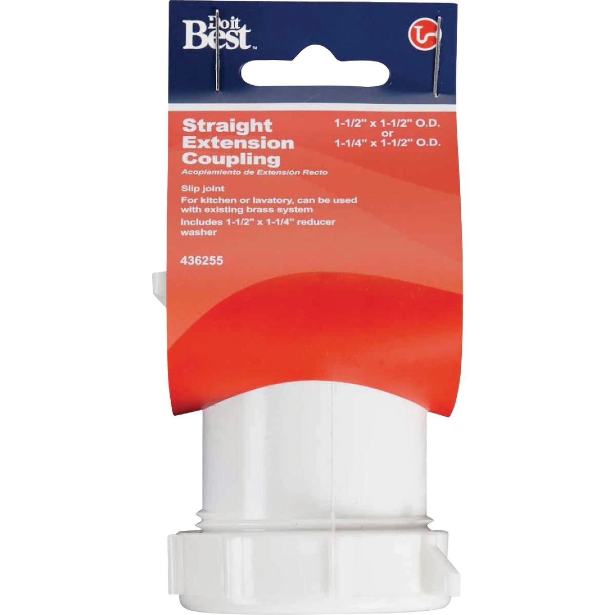 Do it Best 1-1/2 In. White Plastic Straight Extension Coupling Image 4