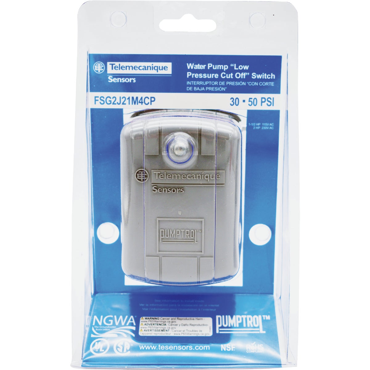 Telemechanique Sensors Pumptrol 30 - 50 psi  Actuated Pressure Switch Image 2