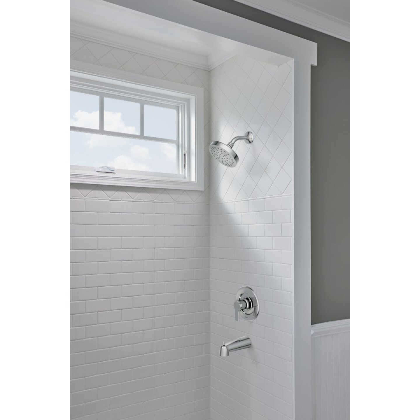 Moen Rinza Posi-Temp 1-Handle Lever Tub & Shower Faucet, Chrome Image 3