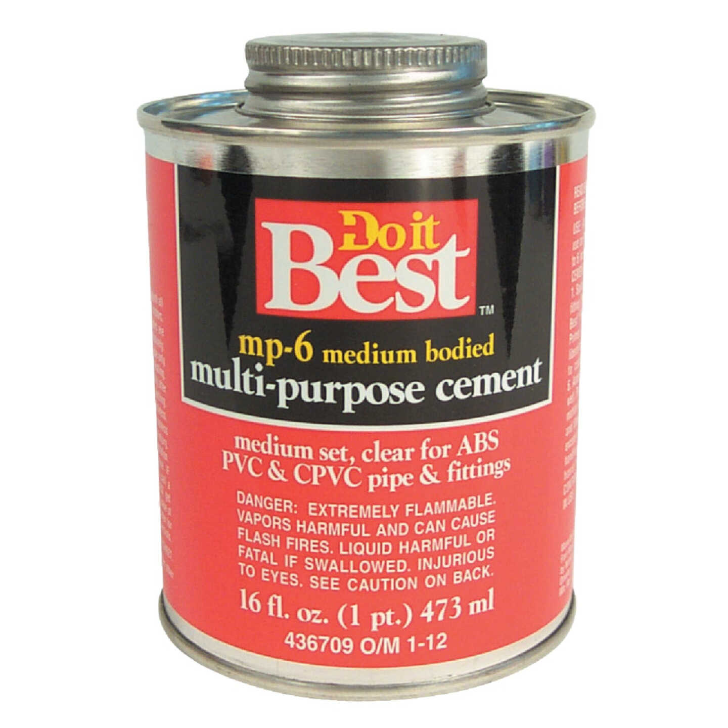 Do it Best 16 Oz. Medium Bodied Clear Multi Purpose Solvent Cement Image 1