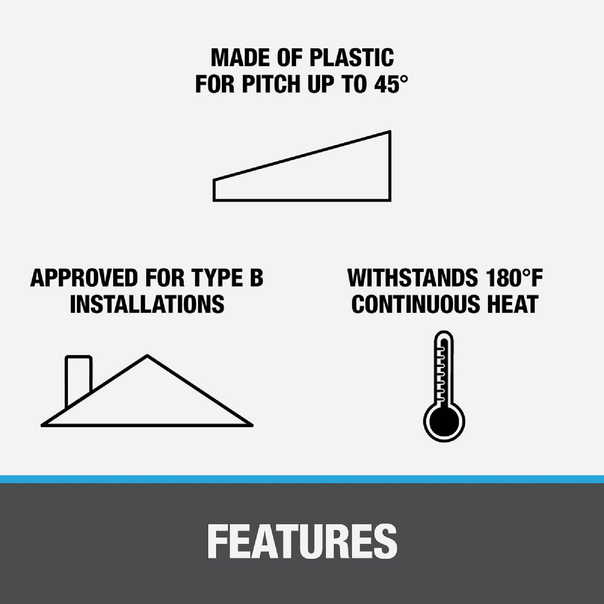 Oatey No-Calk 1-1/4 In. to 1-1/2 In. Thermoplastic Roof Pipe Flashing Image 3