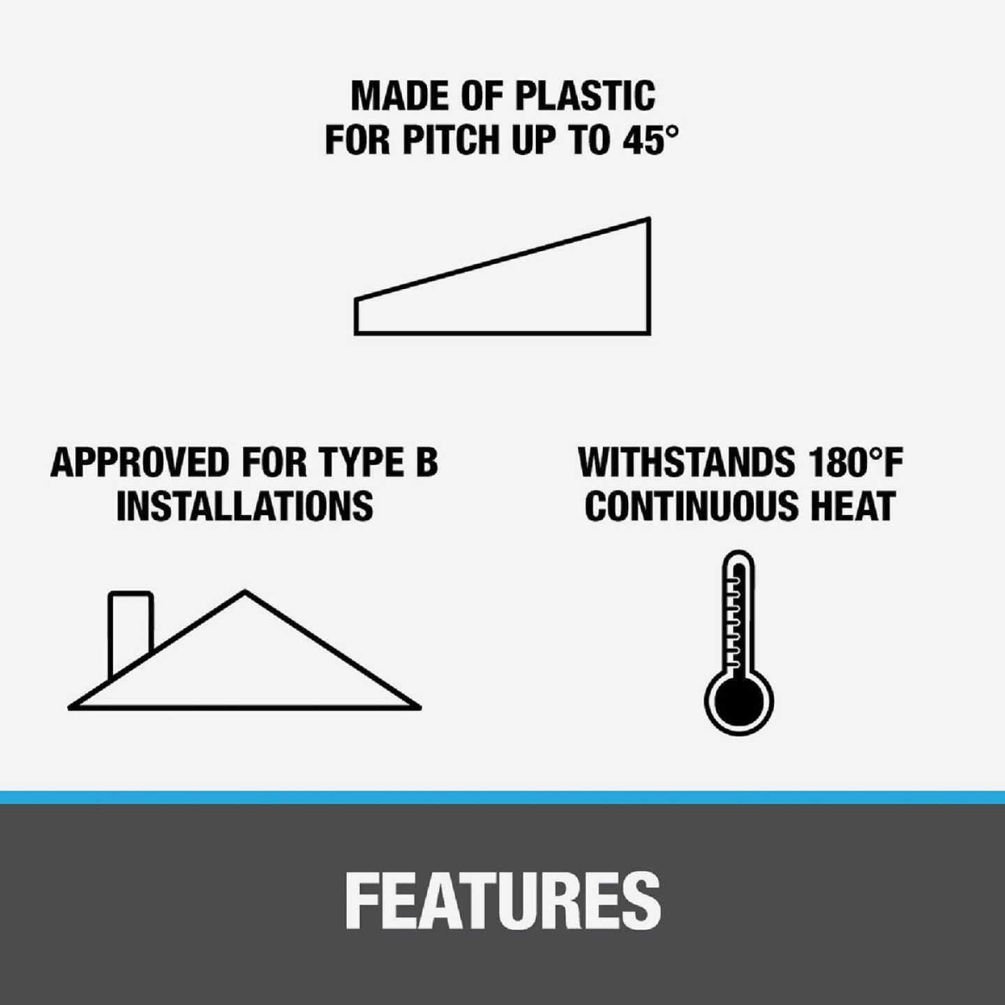 Oatey No-Calk 1-1/4 In. to 1-1/2 In. Thermoplastic Roof Pipe Flashing Image 3