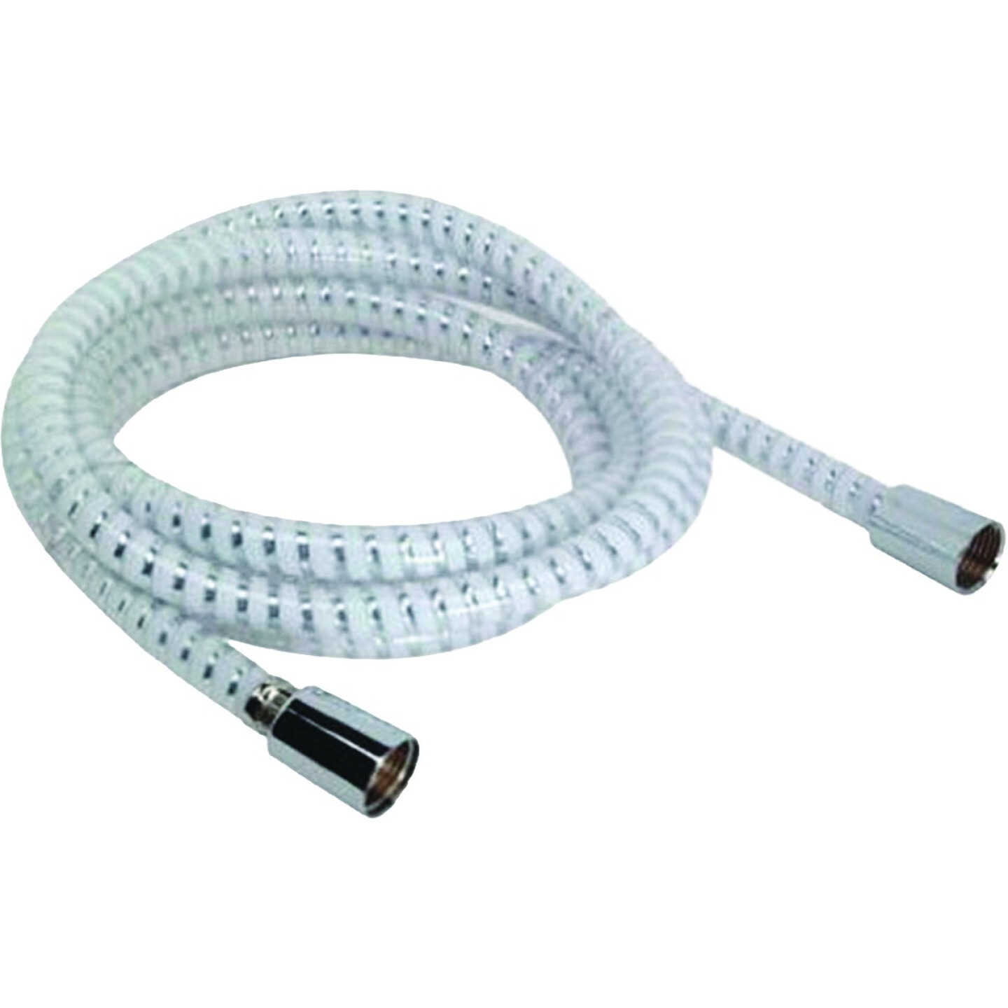 Master Plumber 96 In. Chrome & White Replacement Shower Hose Image 1