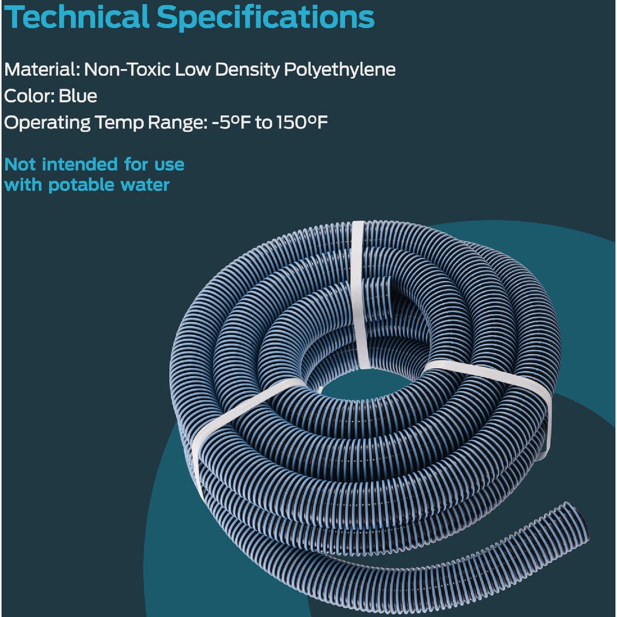 Eastman EZ-Flo 25 Ft. Flexible Pool & Spa Vacuum Polyethylene Hose 1-1/2 In. ID Bulk Spool Image 4