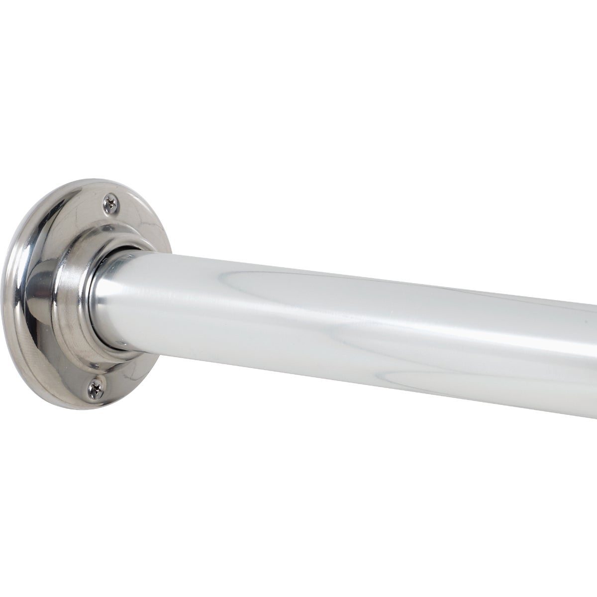 Zenith Zenna Home Straight 60 In. Adjustable Fixed Shower Rod with Flange in Chrome