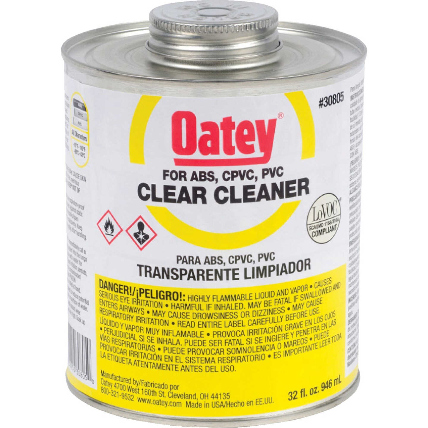 Oatey 32 Oz. All-Purpose Clear PVC Cleaner Image 1