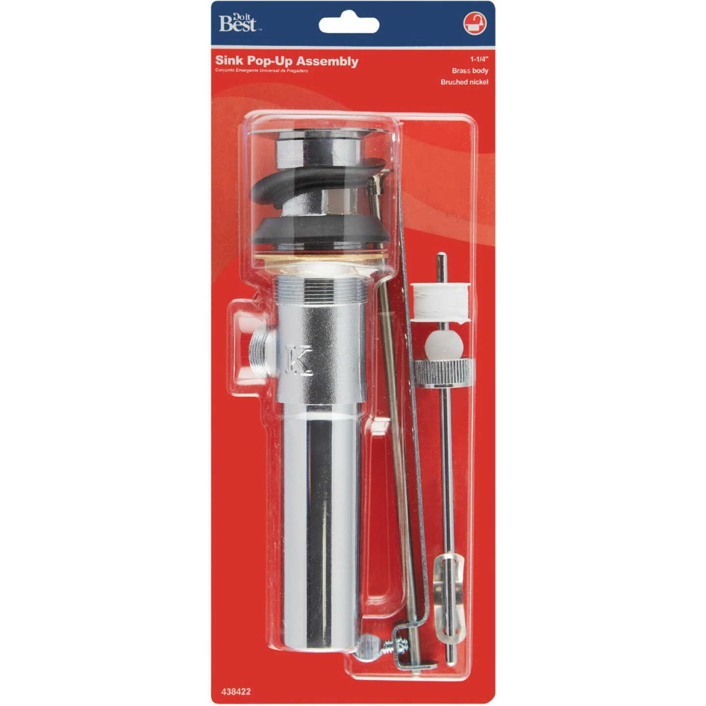 Do it Best 1-1/4 In. Brushed Nickel Brass Pop-Up Image 2