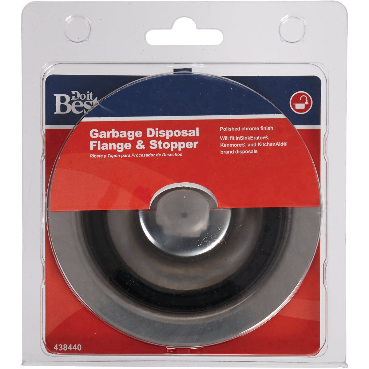 Do it Best Polished Chrome Brass Disposer Flange and Stopper Image 2