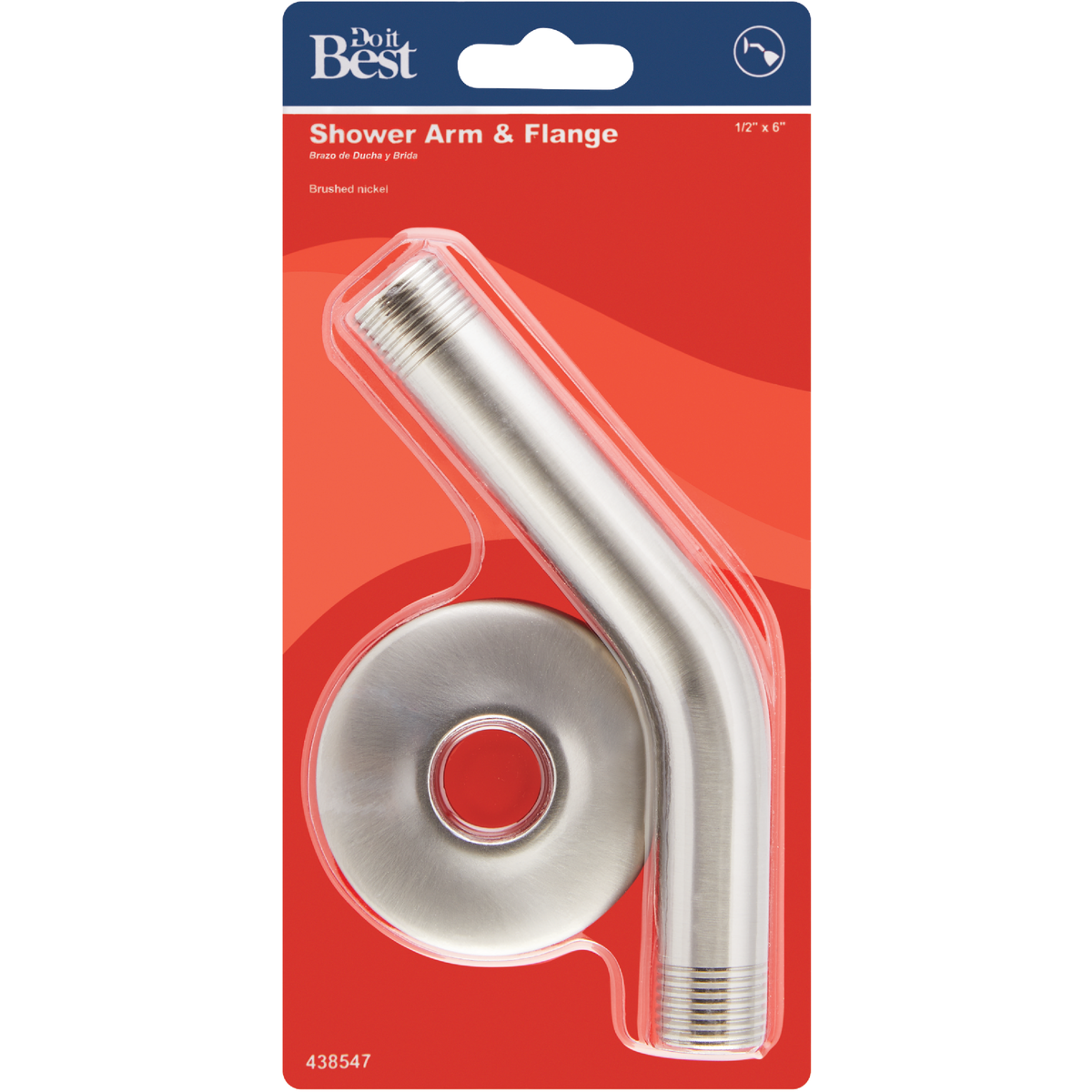 Do it 6 In. Brushed Nickel Metal Shower and Flange Image 2