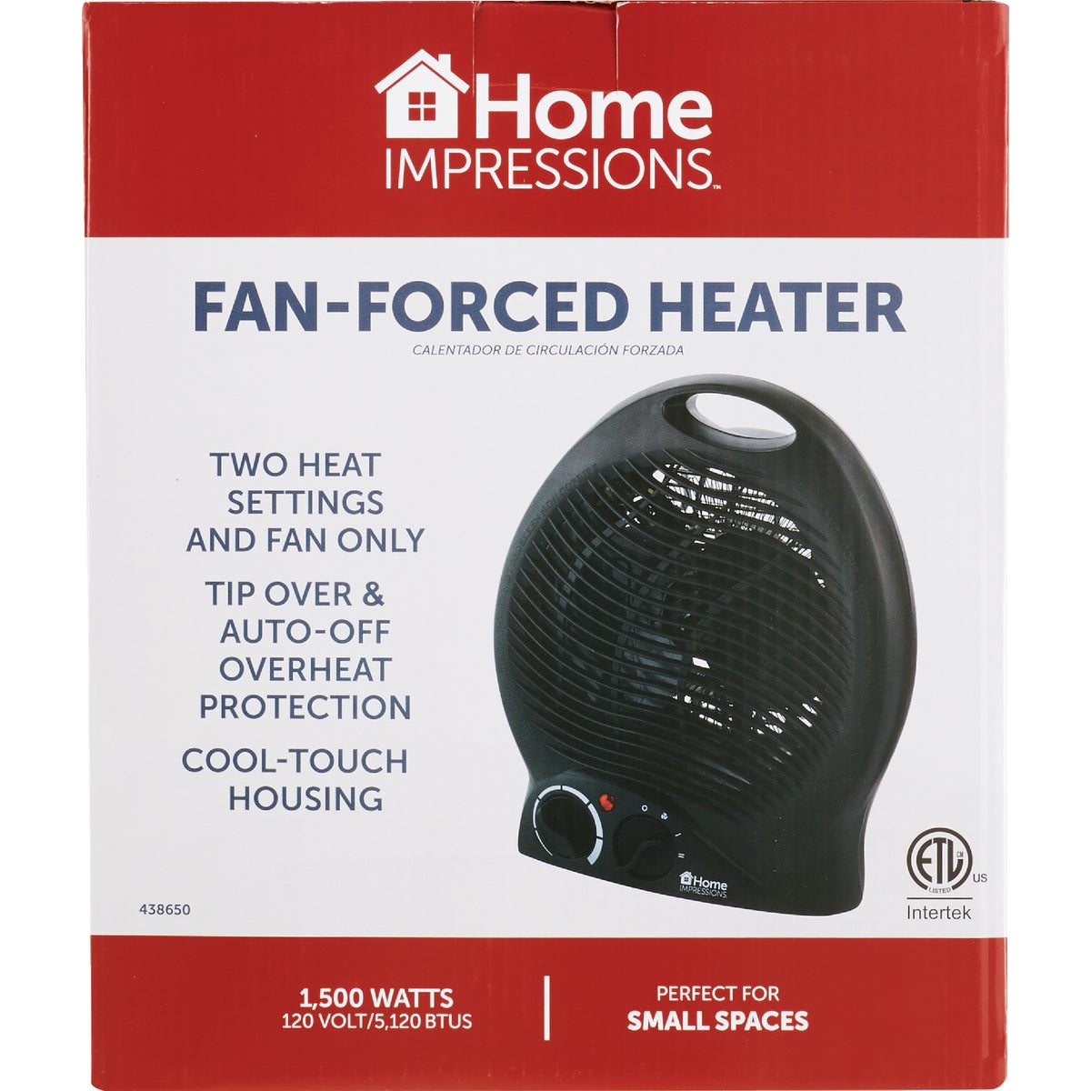 Home Impressions 1500W 120V Electric Space Heater, Black Image 2