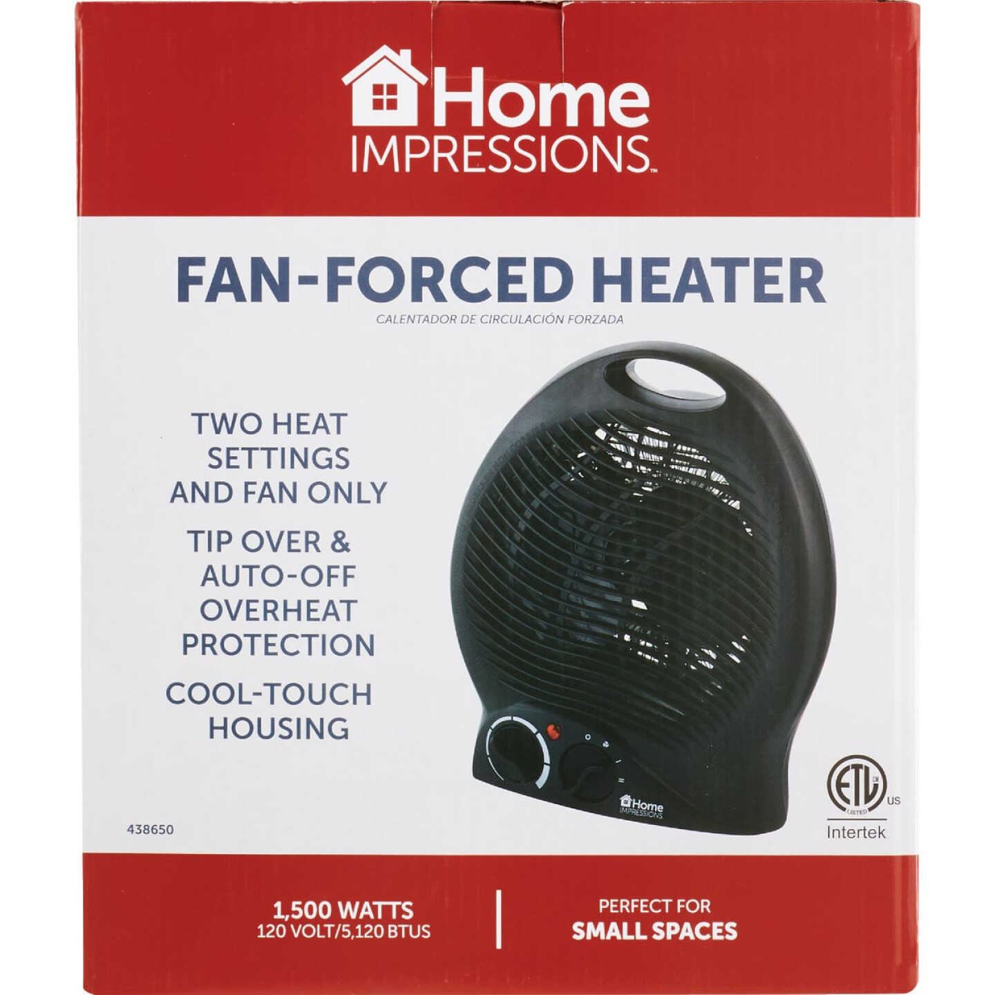 Home Impressions 1500W 120V Electric Space Heater, Black Image 2