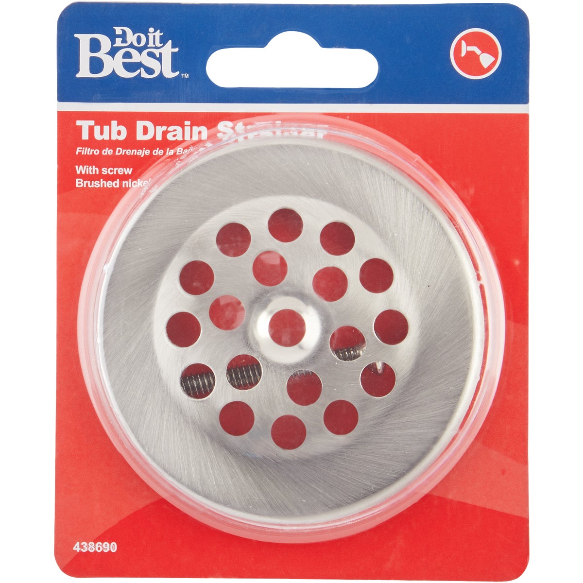 Do it Best 2 In. Dome Cover Tub Drain Strainer with Brushed Nickel Finish Image 2
