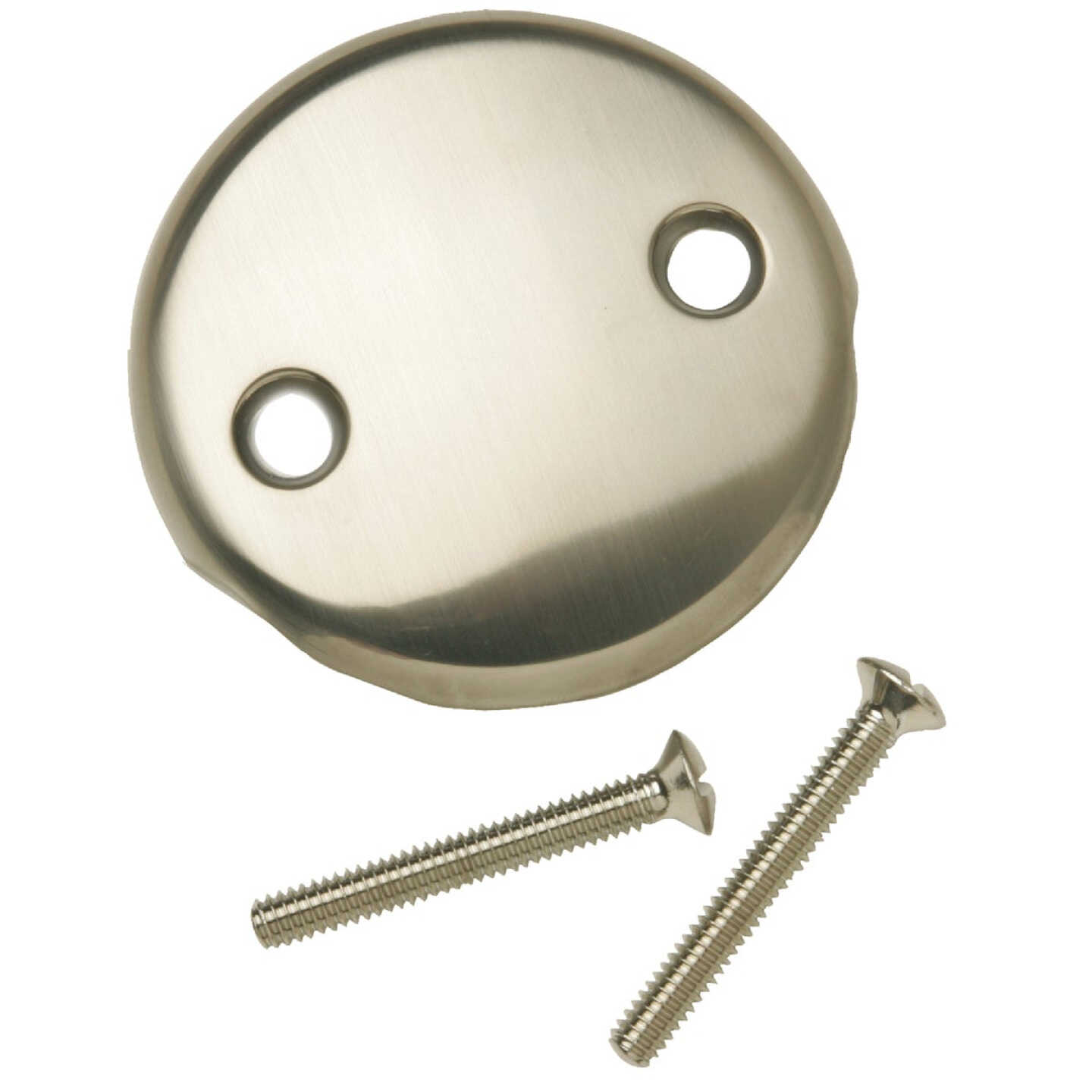 Do it Best Two-Hole Brushed Nickel Bath Drain Face Plate Image 1