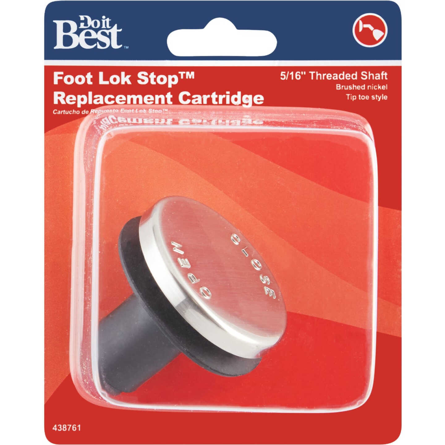 Do it Best Toe-Touch 5/16 In. Thread Tub Drain Stopper Cartridge in Brushed Nickel Image 2