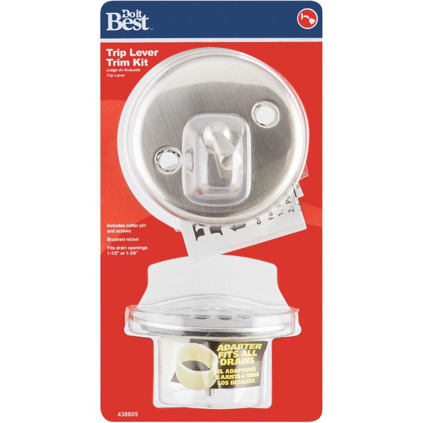 Do it Best Brushed Nickel Trip Lever Bath Drain Trim Kit Image 2