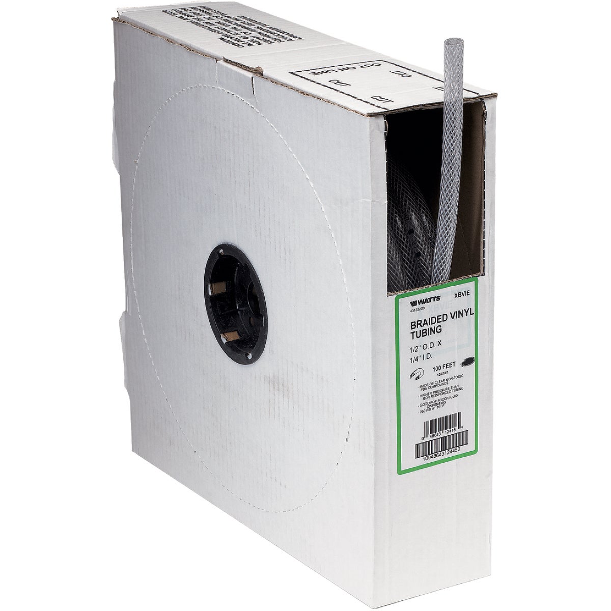 Abbott Rubber 1 In. x 3/4 In. x 50 Ft. Clear T12 Braided PVC Tubing