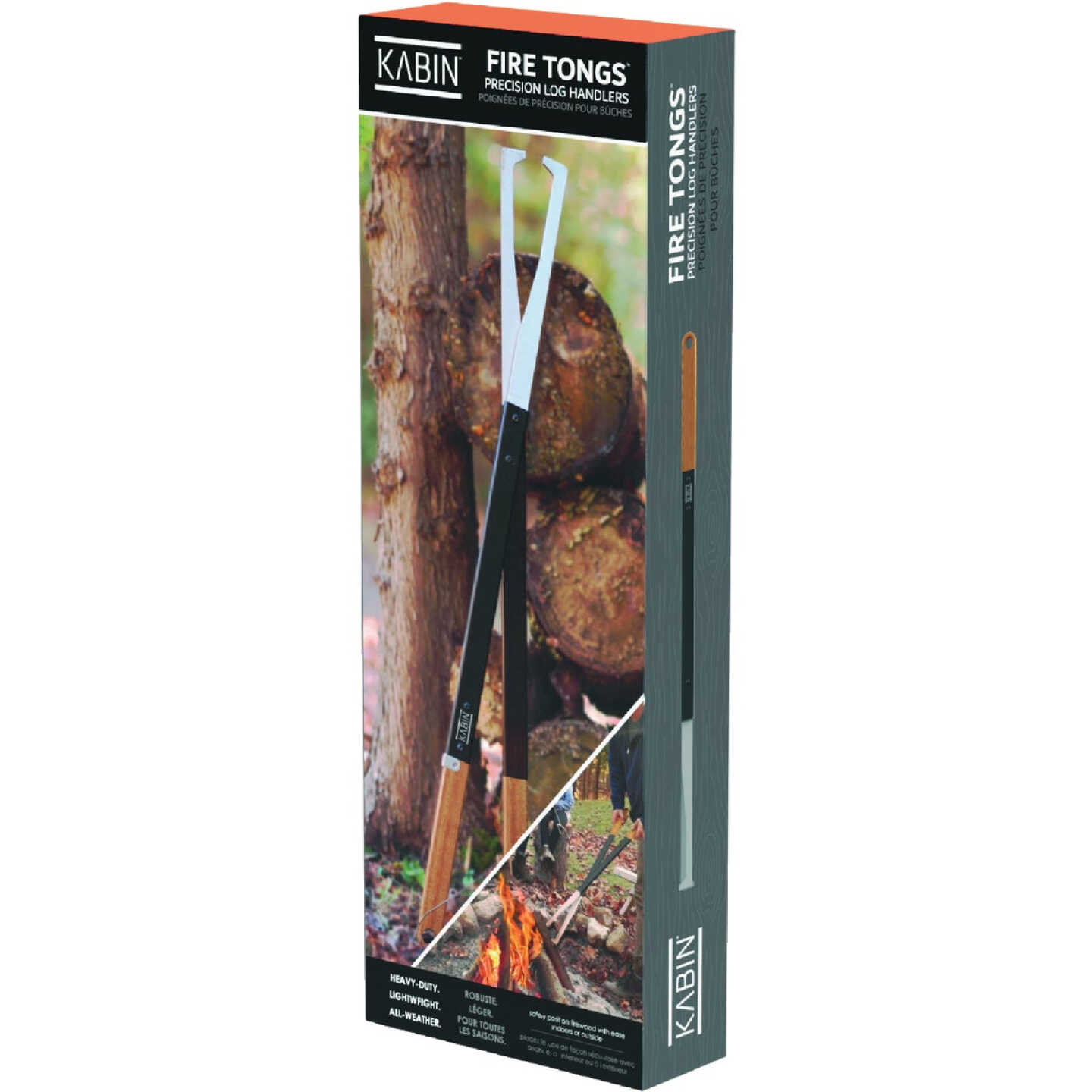 KABIN Aluminum 38 In. Black Fireplace Tongs Image 3