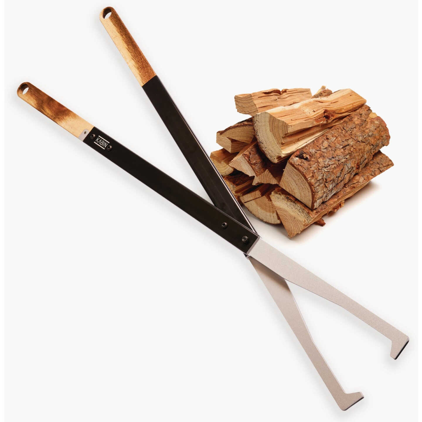 KABIN Aluminum 38 In. Black Fireplace Tongs Image 2