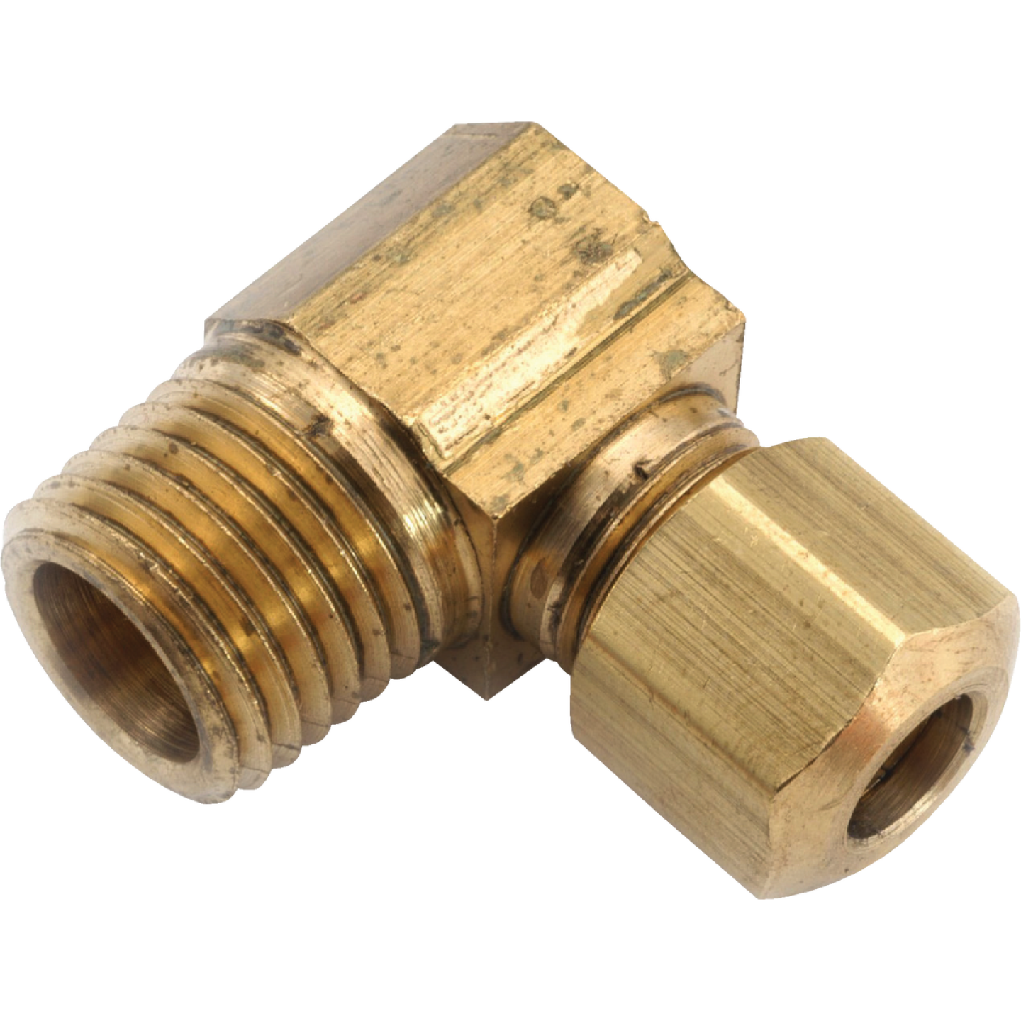 Anderson Metals 1/4 In. x 1/8 In. Male 90 Deg. Compression Brass Elbow (1/4 Bend) Image 1
