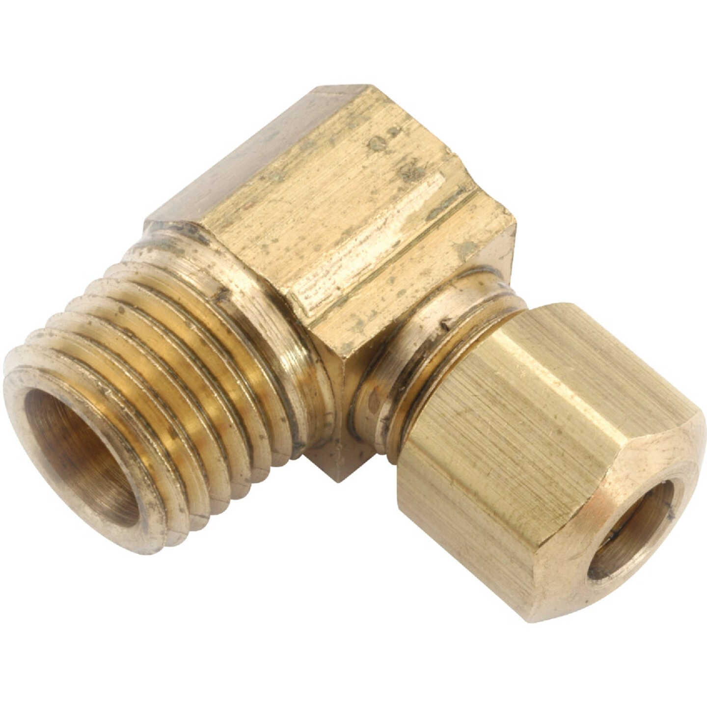 Anderson Metals 3/8 In. x 3/8 In. Male 90 Deg. Compression Brass Elbow (1/4 Bend) Image 1