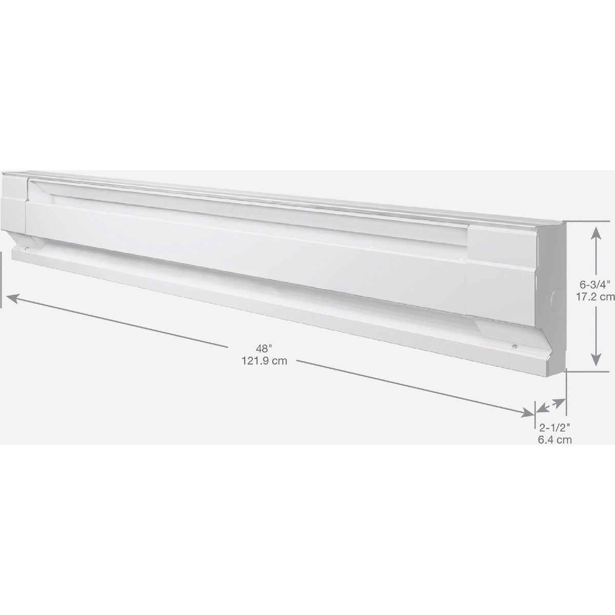 Cadet F Series 4 Ft. 1000W 120V Electric Baseboard Heater, White Image 3