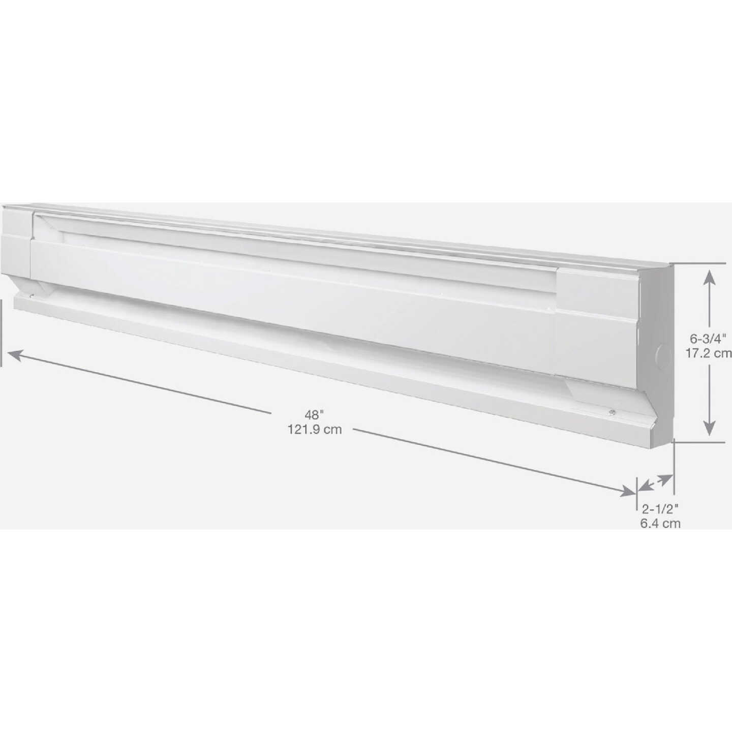 Cadet F Series 4 Ft. 1000W 120V Electric Baseboard Heater, White Image 3