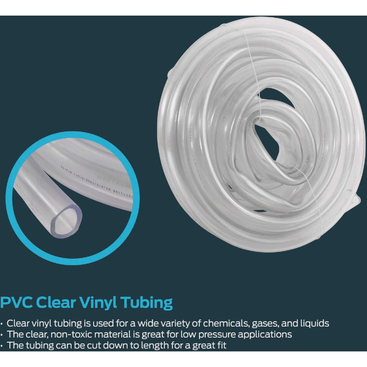 Eastman EZ-Flo 30 Ft. Clear Vinyl Tubing 1 In. ID x 1-1/4 In. OD Bulk Spool Image 2