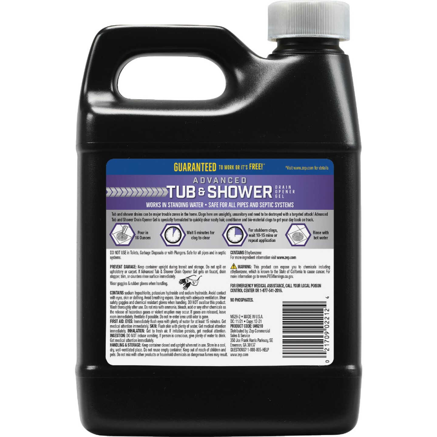 Zep 32 Oz. Advanced Tub & Shower Drain Opener Image 2