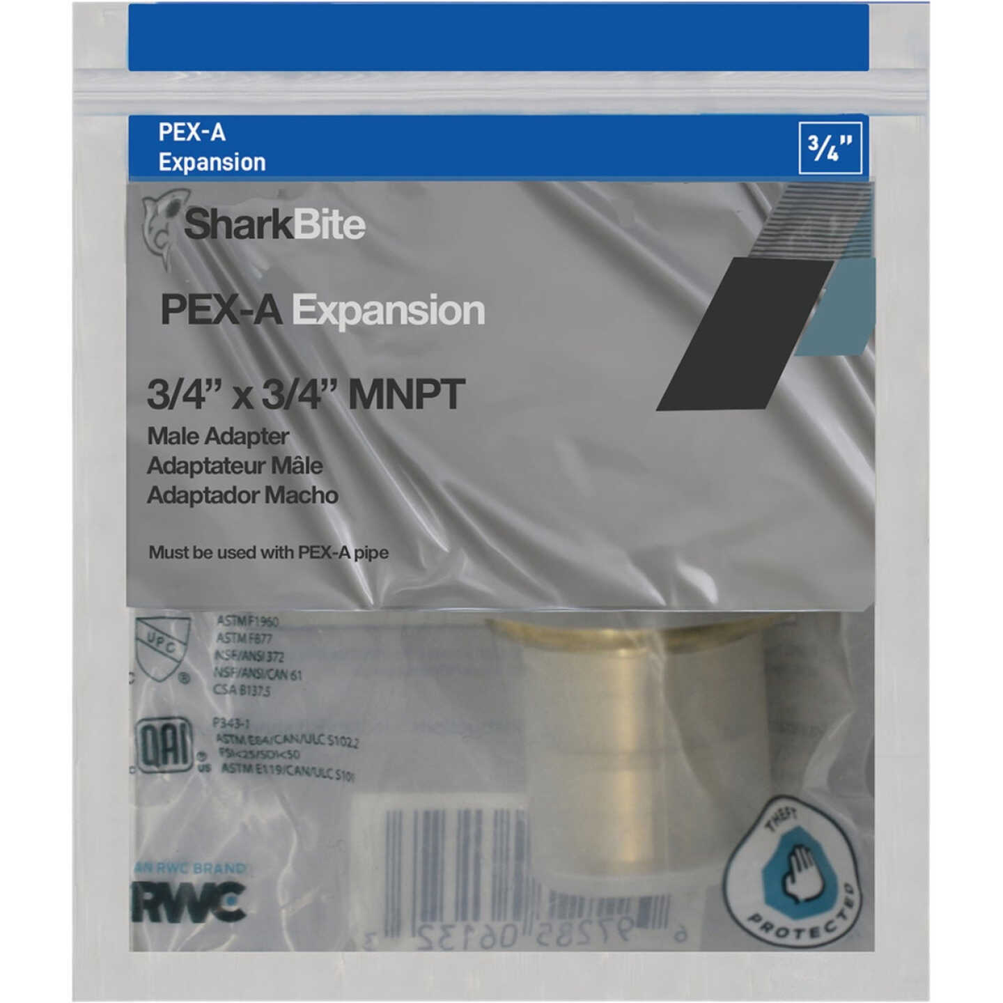 SharkBite PEX-A Brass 3/4 In. x 3/4 In. MNPT Adapter Image 2
