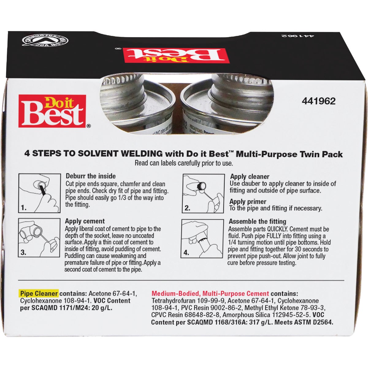 Do it Best MP-6 Pipe Cleaner & PVC Cement Kit, (2) 4 Oz. Cans Image 2