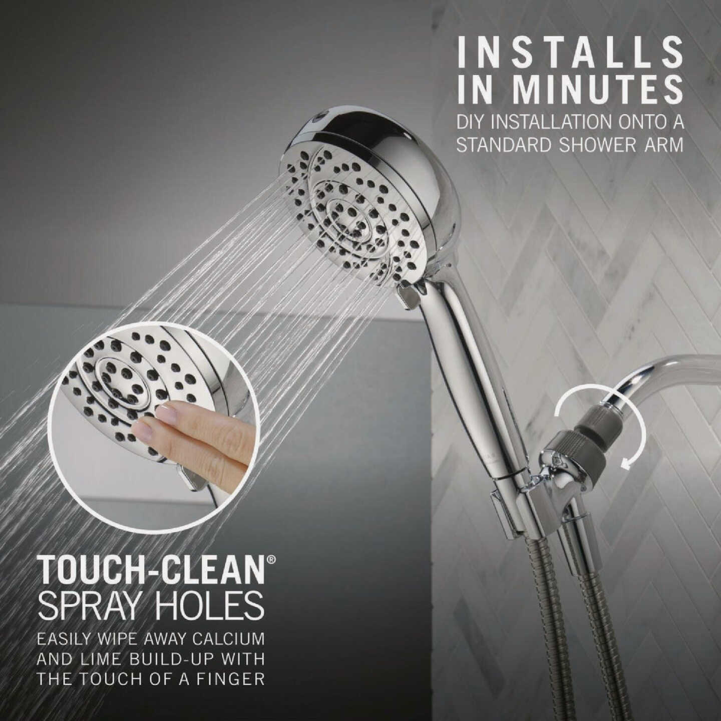 Delta ProClean 6-Spray 1.75 GPM Hand Shower, Chrome Image 3