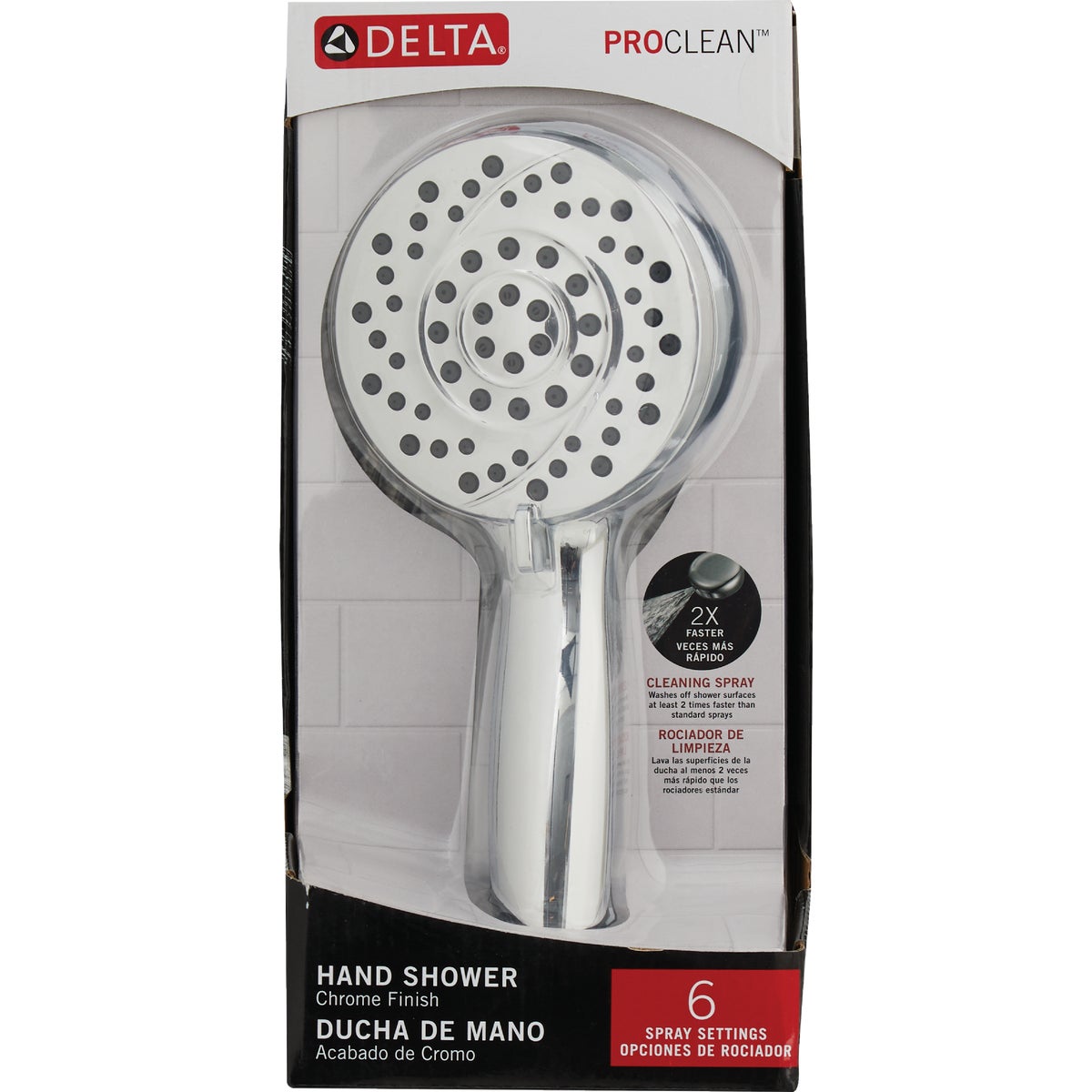 Delta ProClean 6-Spray 1.75 GPM Hand Shower, Chrome Image 6